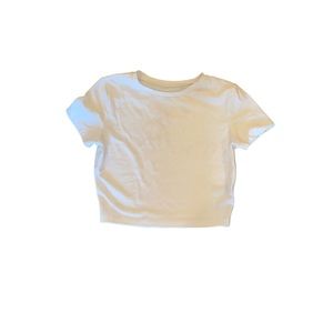 White Cropped Tee